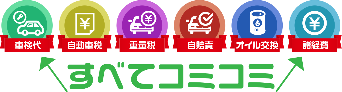 車検代・自動車税・重量税・自賠責・オイル交換・諸経費すべて込み